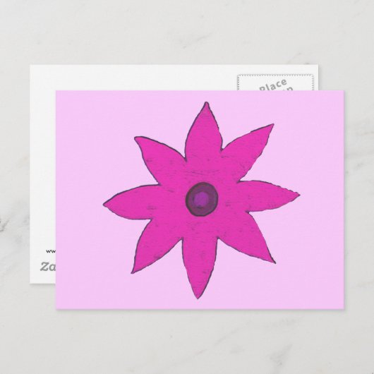 roze bloem briefkaart (Voorkant / Achterkant)