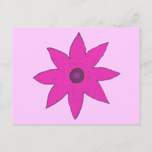 roze bloem briefkaart