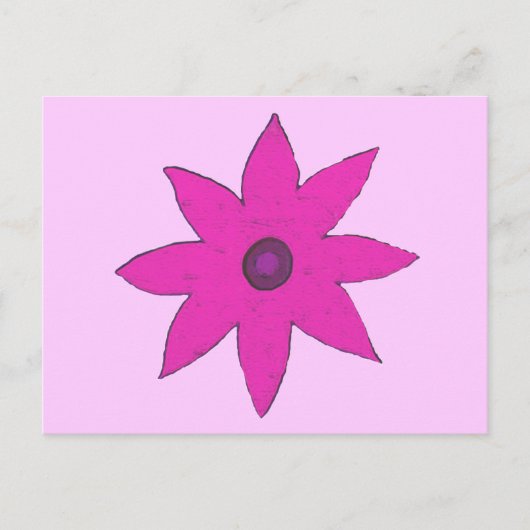 roze bloem briefkaart (Voorkant)