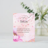roze bloem briefkaart (Staand voorkant)