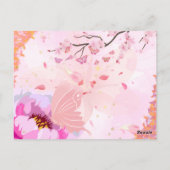 roze bloem briefkaart (Achterkant)