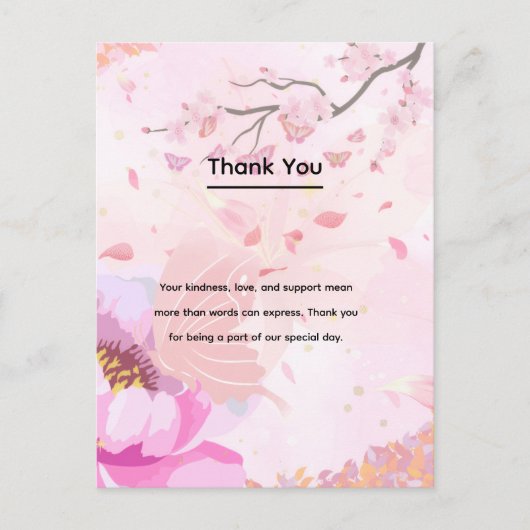 roze bloem briefkaart (Voorkant)