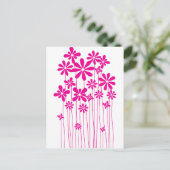 Roze bloem briefkaart (Staand voorkant)