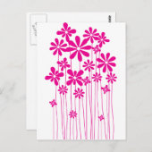 Roze bloem briefkaart (Voorkant / Achterkant)