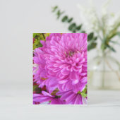 Roze bloem briefkaart (Staand voorkant)
