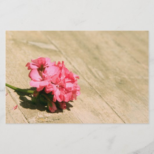 Roze Bloem Briefpapier (Voorkant)