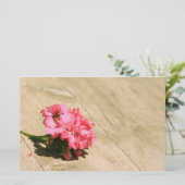 Roze Bloem Briefpapier (Staand voorkant)