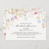 roze bloem bruids douche uitnodiging (Voorkant / Achterkant)