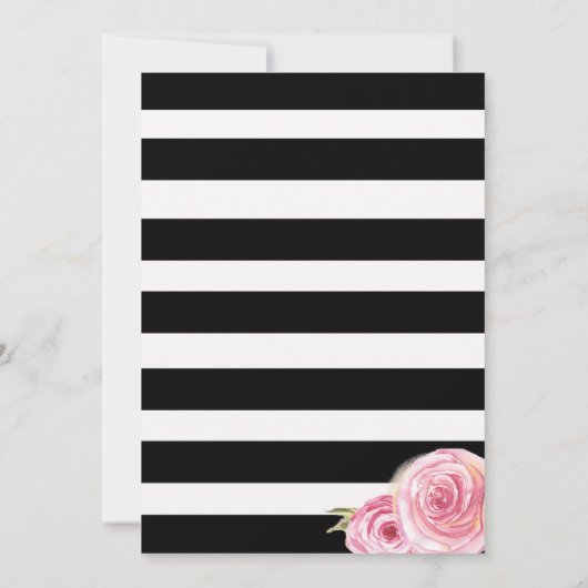  Roze Bloem Bruids Douche uitnodiging (Achterkant)