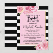  Roze Bloem Bruids Douche uitnodiging (Voorkant / Achterkant)