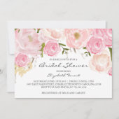 roze bloem bruidsbaby shower uitnodiging (Voorkant)