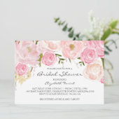 roze bloem bruidsbaby shower uitnodiging (Staand voorkant)