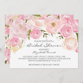 roze bloem bruidsbaby shower uitnodiging (Voorkant / Achterkant)