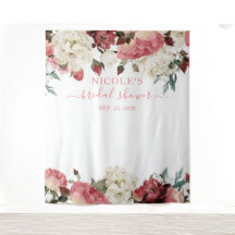 Roze Bloem Bruidsfeest Backdrop