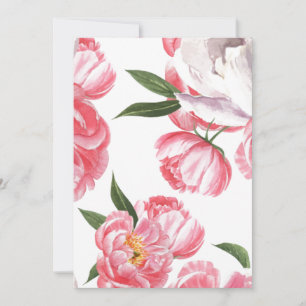 Roze Bloem Bruiloft Bedankkaart
