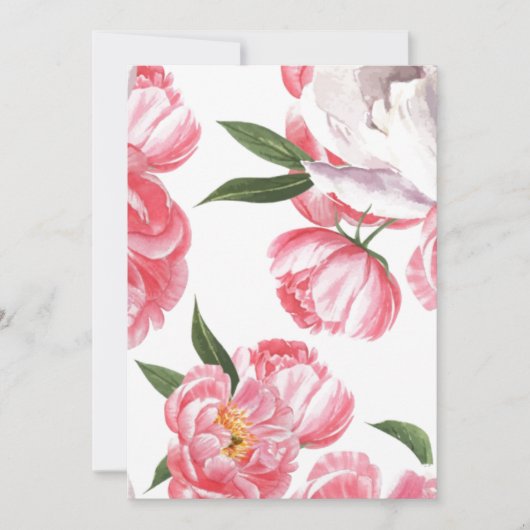 Roze Bloem Bruiloft Bedankkaart (Voorkant)