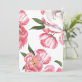 Roze Bloem Bruiloft Bedankkaart (Staand voorkant)