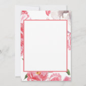 Roze Bloem Bruiloft Bedankkaart (Achterkant)