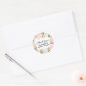 Roze bloem bruiloft dank je favoriet ronde sticker (Envelop)