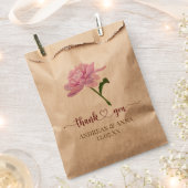 Roze Bloem Bruiloft Dank Je Wel Bedankzakje (Geknipt)