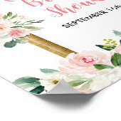 Roze bloem bruiloft feest waar iemand binnenkort w poster (Hoek)