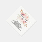 Roze Bloem Bruiloft Leuke Feiten Servetten (Hoek)