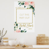 Roze bloem bruiloft Photo Booth lijst Poster (Keuken)