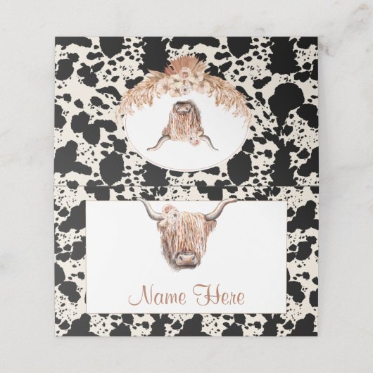 Roze bloem bruiloft plaatskaart plaatskaartje (Buitenkant ongevouwen)