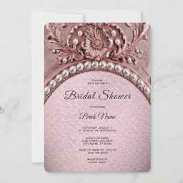 Roze Bloem Bruiloftsfeest Kaart