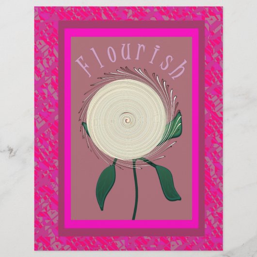Roze Bloem Bulk Schrijfboek Papier Pagina's Flyer (Voorkant)