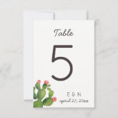 Roze Bloem Cactus - Tafelnummer (Voorkant)