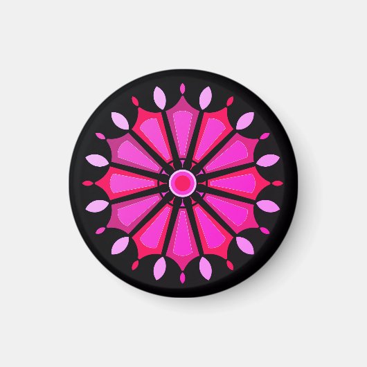 Roze bloem cadeau magneet (Voorkant)