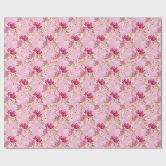 Roze bloem cadeaupapier (Vlak)