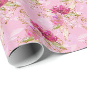 Roze bloem cadeaupapier (Rol Hoek)