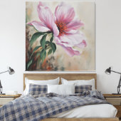 Roze bloem canvas afdruk (Insitu (Slaapkamer))