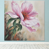 Roze bloem canvas afdruk (Insitu (Houten vloer))