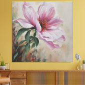 Roze bloem canvas afdruk (Insitu (Woonkamer))