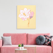 Roze bloem canvas afdruk (Insitu (Woonkamer))