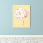 Roze bloem canvas afdruk (Insitu (Houten vloer))