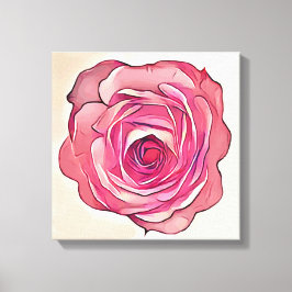 Roze bloem canvas afdruk