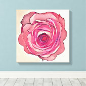 Roze bloem canvas afdruk (Insitu (Houten vloer))