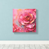 Roze bloem canvas kunst! afdruk (Insitu (Houten vloer))