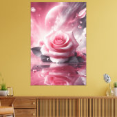 Roze bloem canvas muurkunst (Insitu (Woonkamer))