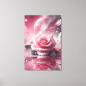Roze bloem canvas muurkunst (Voorkant)