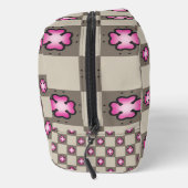 Roze Bloem Checkerboard Patroon Toilettasje (Rechts)