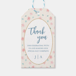 Roze Bloem Chic Huwelijksuitnodiging Bedankt Label Cadeaulabel