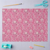 Roze Bloem Chinesiserie Decoupage uit het verleden Tissuepapier (Craft)