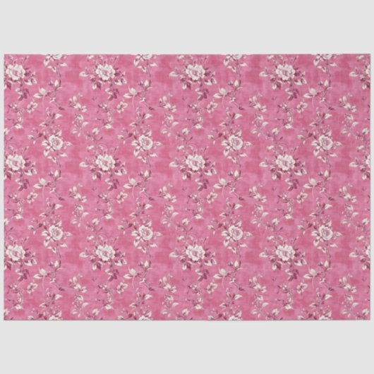 Roze Bloem Chinesiserie Decoupage uit het verleden Tissuepapier (Voorkant)
