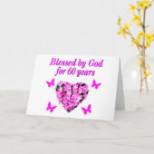 ROZE BLOEM CHRISTELIJK 60E VERJAARDAG ONTWERP KAART (Gele Bloem)