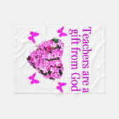 ROZE BLOEM CHRISTELIJKE LERAAR ONTWERP FLEECE DEKEN (Voorkant (Horizontaal))